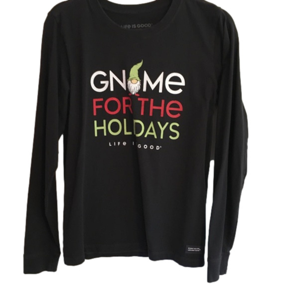 Life Is Good Tops - LIFE is Good black holiday cotton T-shirt Size medium Holiday Shirt
